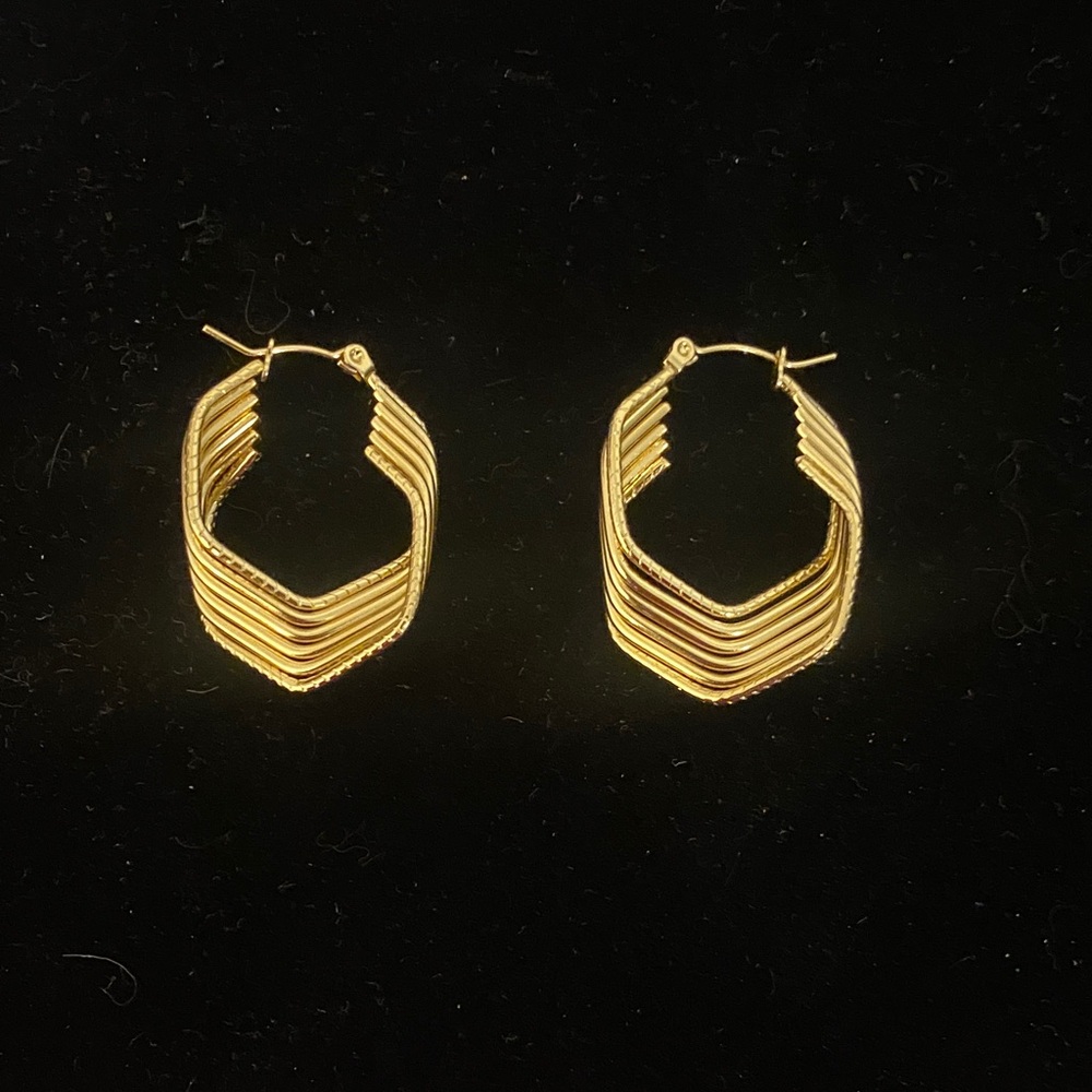 Elegant Stainless Steel Gold Hoop Earrings